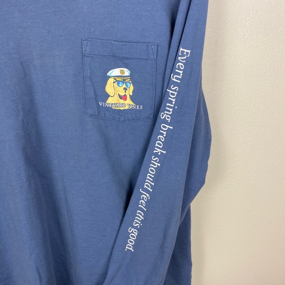 Vineyard Vines Spring Break Pawty Animal Long Sleeve Pocket Tee - Size Small - Picture 2 of 4